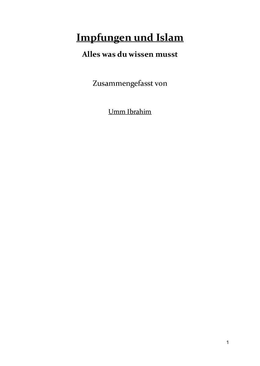 E-BOOK: Impfungen und Islam