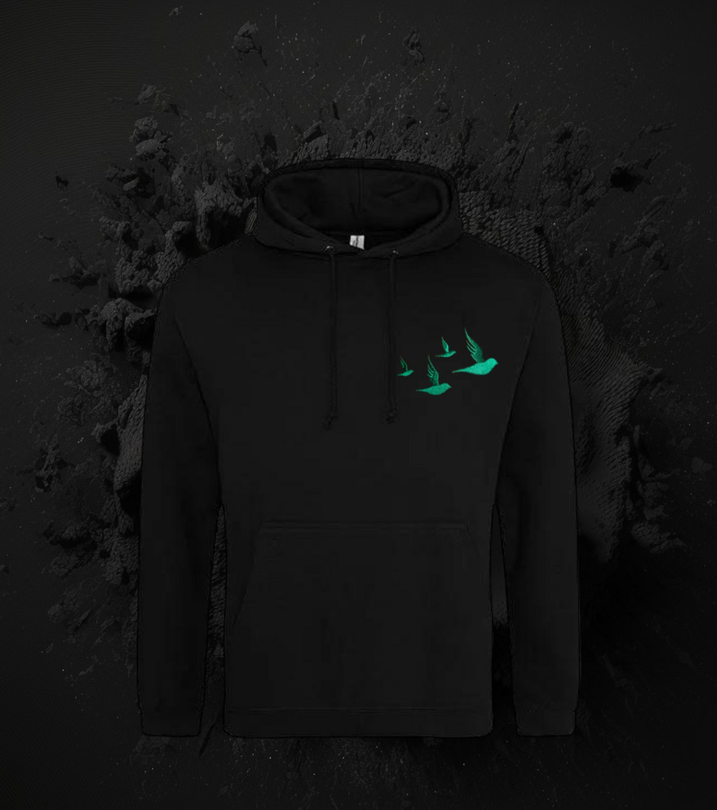 Green Birds Collection Hoodie EMBROIDERED